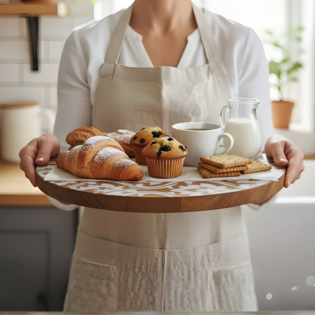 Natural Wooden Serving Tray