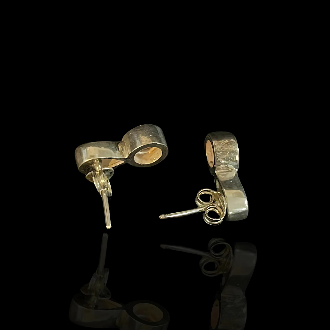 Ohrstecker aus massivem 925er Silber – Oranger Zirkon