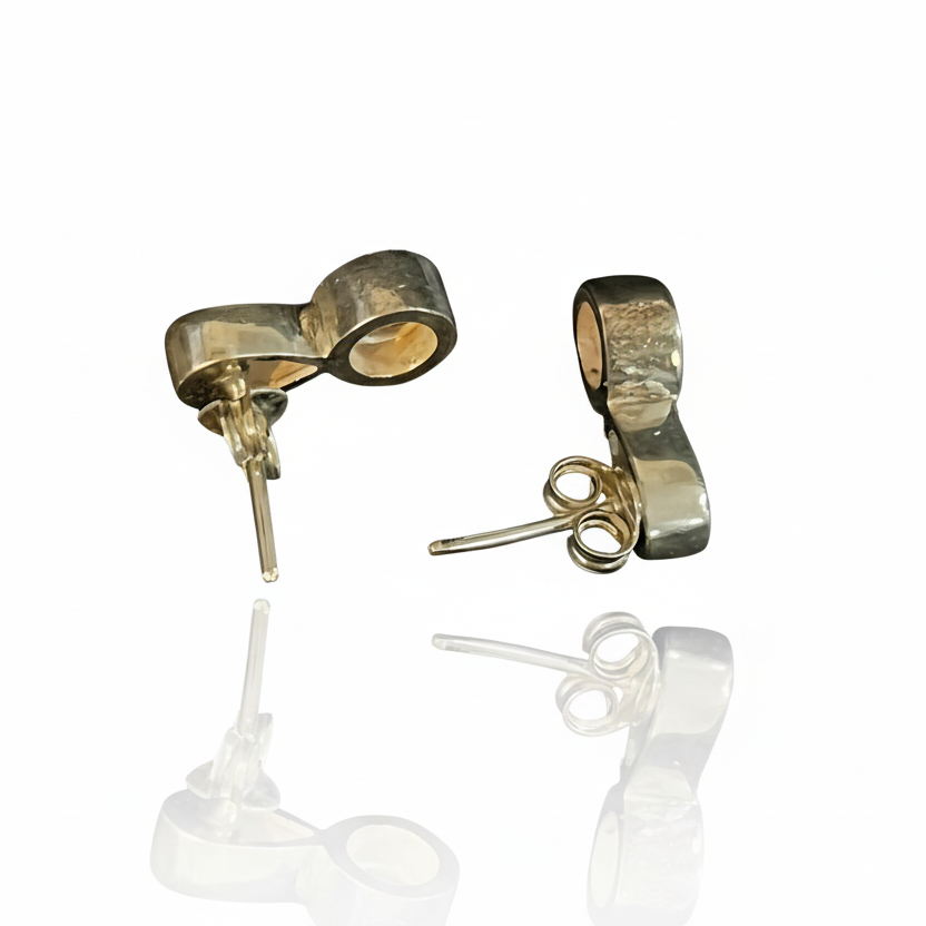 Ohrstecker aus massivem 925er Silber – Oranger Zirkon