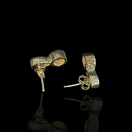 Ohrstecker aus massivem 925er Silber – Oranger Zirkon