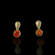 Ohrstecker aus massivem 925er Silber – Oranger Zirkon