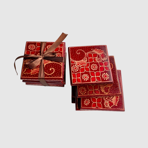 Untersetzer im Quadrat – Handgewebtes Indonesisches Tischaccessoire, Umweltfreundliches Wohn-Geschenk