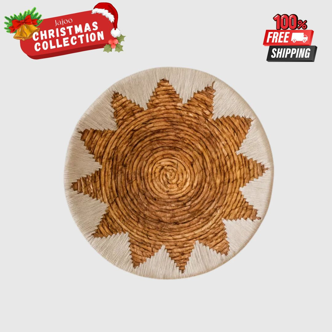 Round Boho Wall Basket – Woven Wall Décor