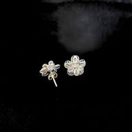 Rosenohrstecker aus 925er Sterlingsilber mit filigranem Muster