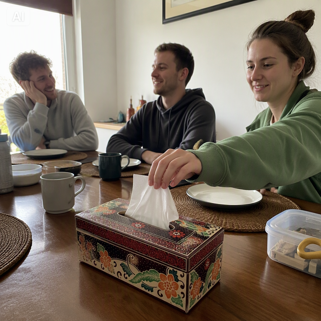 Teduh — Handgefertigte Taschentuchbox aus Holz