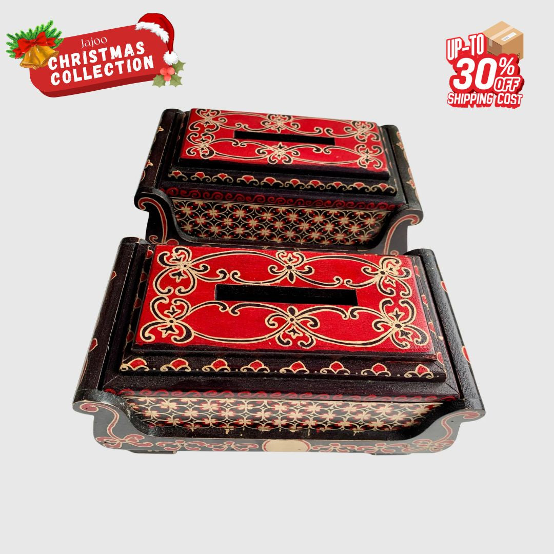 Handgeschnitzte Holz-Taschentuchbox – Indonesisches Wohnaccessoire, Nachhaltige Boho-Dekoration