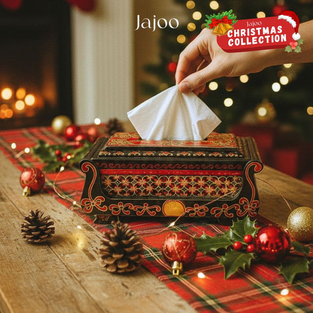 Hand-Carved Wooden Tissue Box