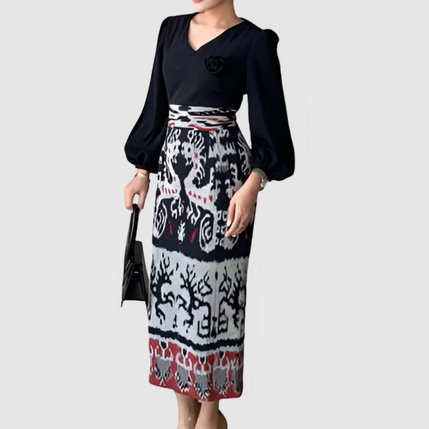 Monna Kleid aus gewebter Baumwolle, handgefertigt