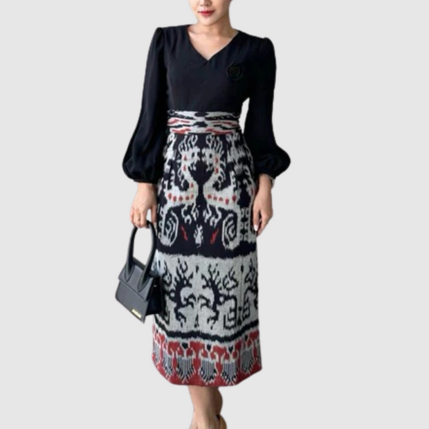 Monna Kleid aus gewebter Baumwolle, handgefertigt