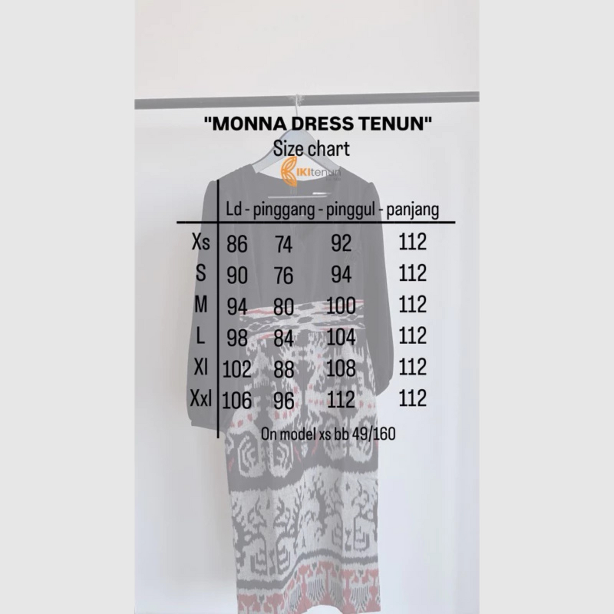 Monna Kleid aus gewebter Baumwolle, handgefertigt