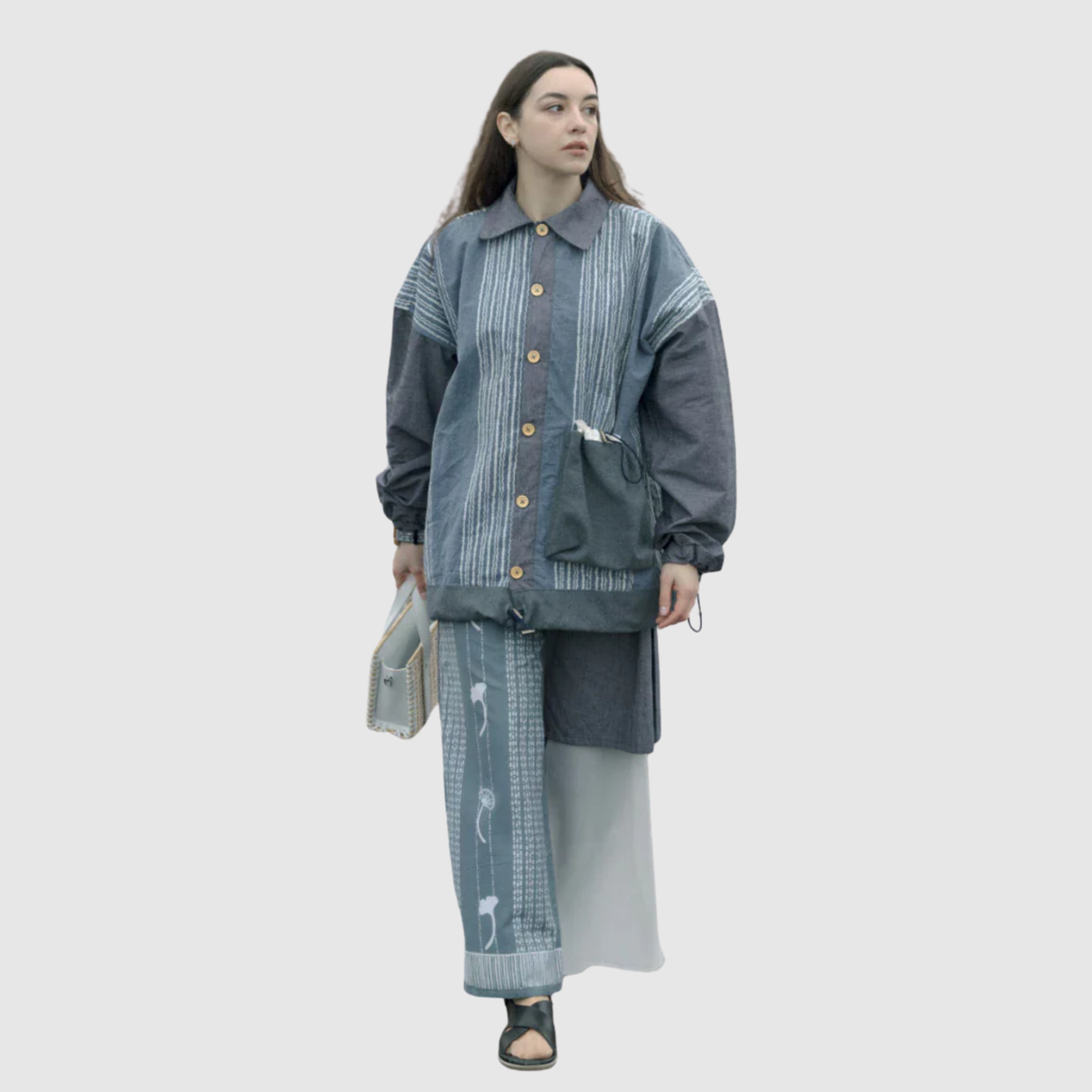 Shea Jacke Grau Blau
