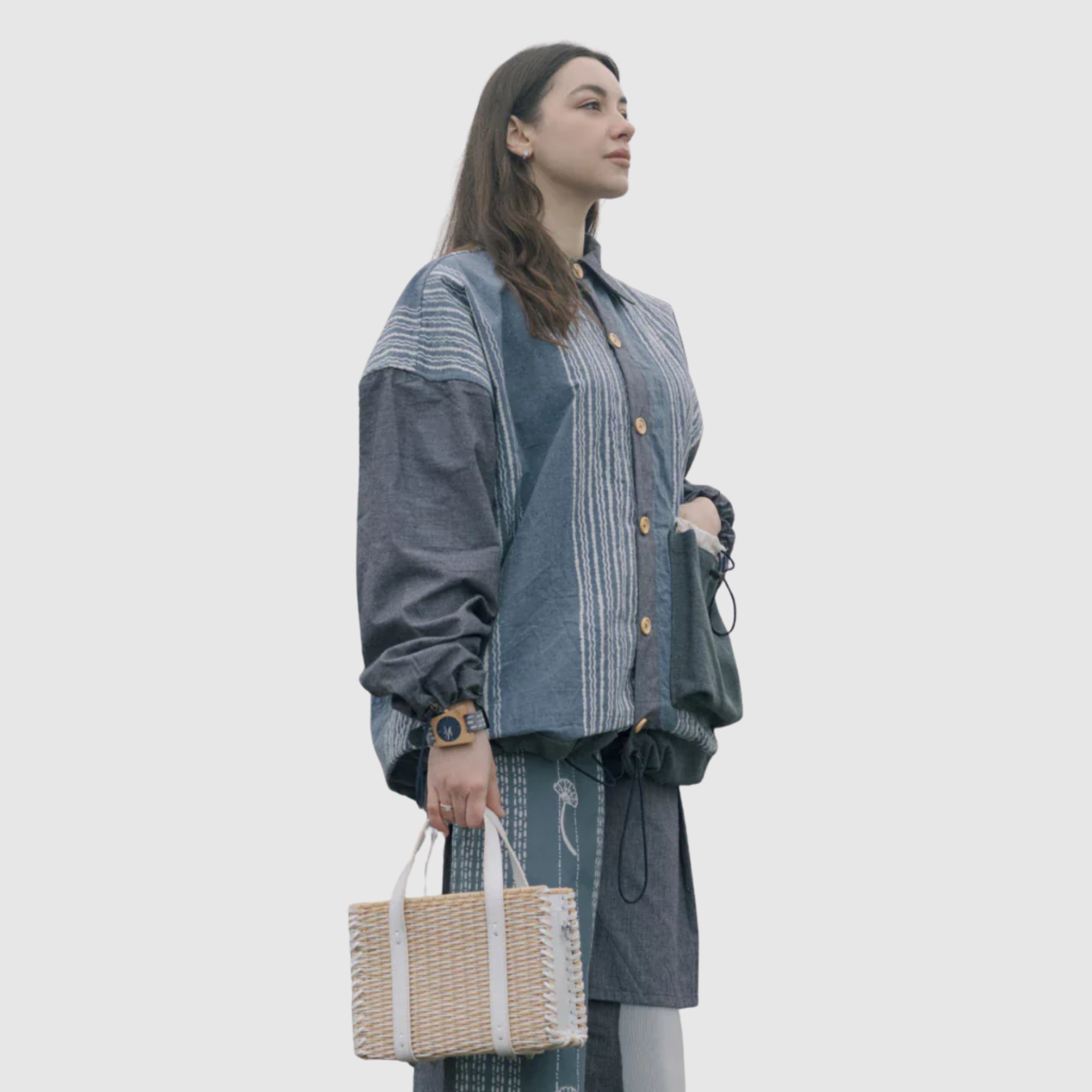 Shea Jacke Grau Blau