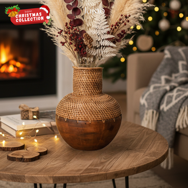 Kamari Rattan Vase – Brown
