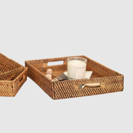 Handgefertigtes Teak-Organizer-Tablett – Indonesische Handwerkskunst für Schreibtisch & Kommode, Nachhaltige Wohn-Dekoration
