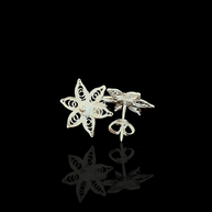 Jasmin-Ohrstecker aus 925er Sterlingsilber mit filigranem Muster