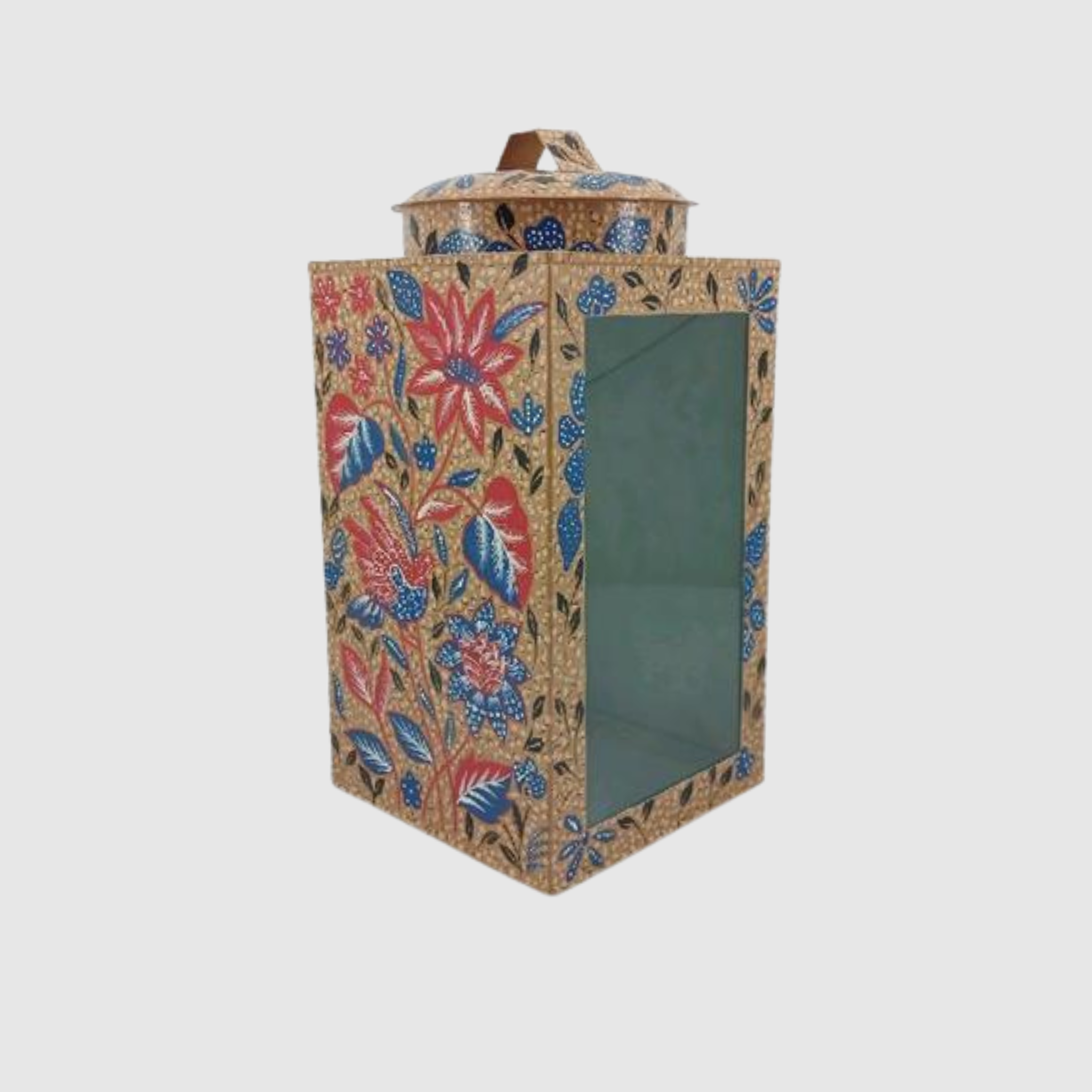 Medium-sized cracker tin with batik motif