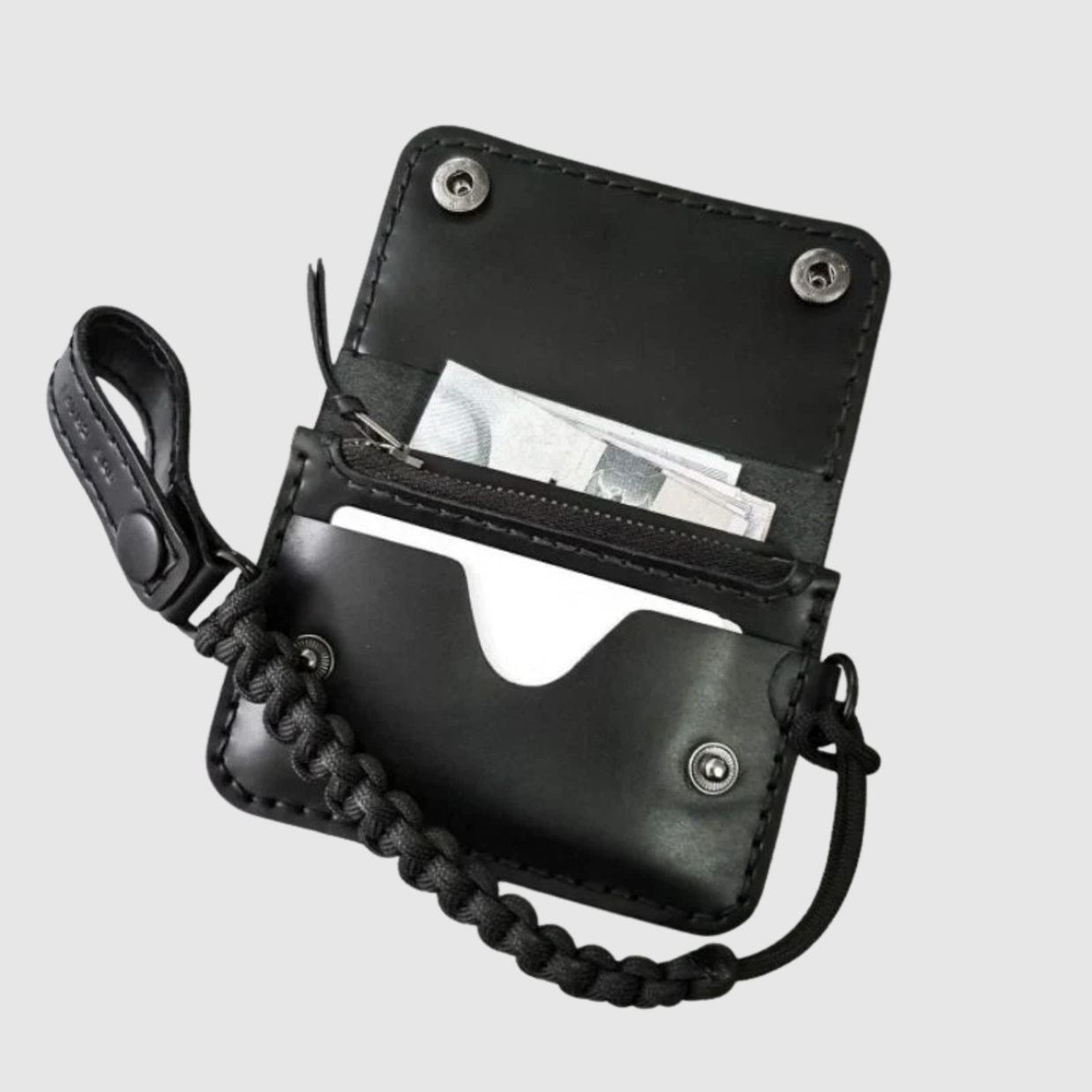 PISTON Leder-Trucker-Portemonnaie – Kompakte Handgefertigte Geldbörse, Vintage-inspirierte Indonesische Handwerkskunst