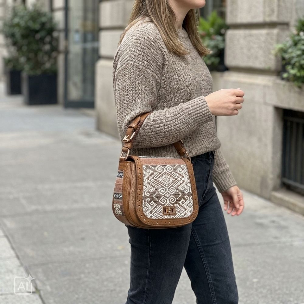 Lalita crossbody bag, styled scene · KI-generierte Szene