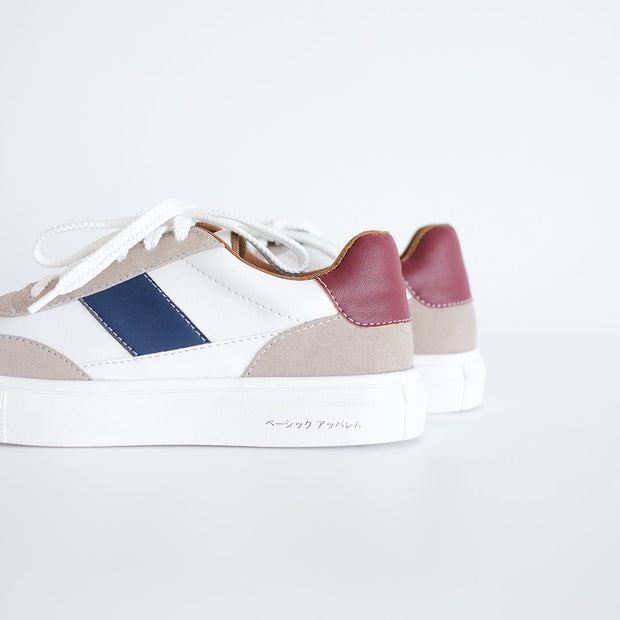 Akeno White Maroon Navy - Men Sneakers