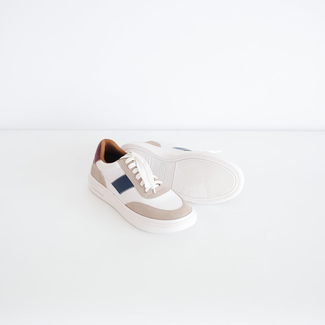 Akeno White Maroon Navy - Men Sneakers