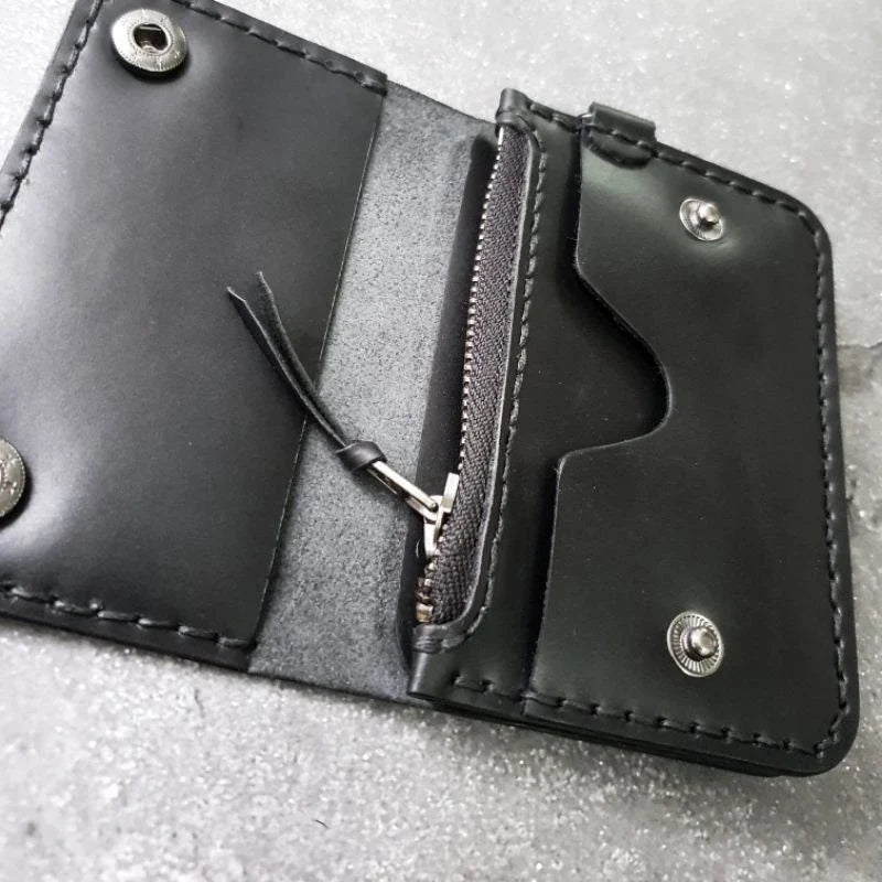 PISTON Leder-Trucker-Portemonnaie – Kompakte Handgefertigte Geldbörse, Vintage-inspirierte Indonesische Handwerkskunst