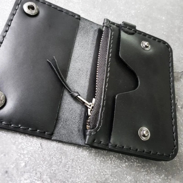 PISTON Leder-Trucker-Portemonnaie – Kompakte Handgefertigte Geldbörse, Vintage-inspirierte Indonesische Handwerkskunst