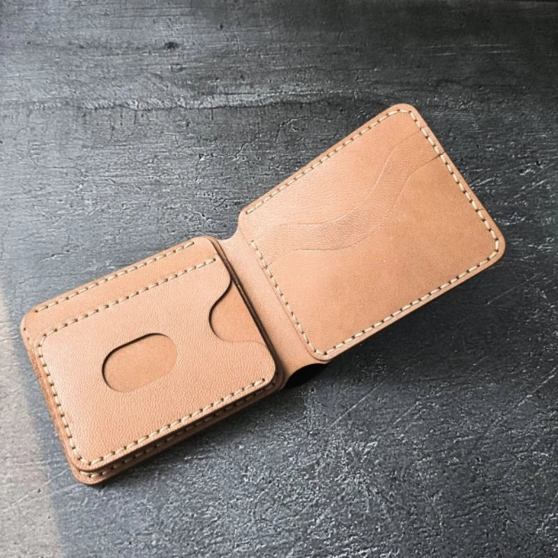 BDS Smith BN Geldbörse aus zweifarbigem, schwarz/naturfarbenem, vollnaturgegerbtem Leder