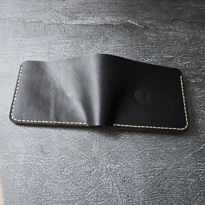 BDS Smith BN Geldbörse aus zweifarbigem, schwarz/naturfarbenem, vollnaturgegerbtem Leder