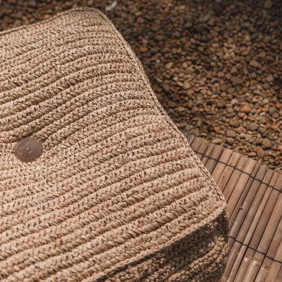 Padar Raffia Bean Bag Pouf