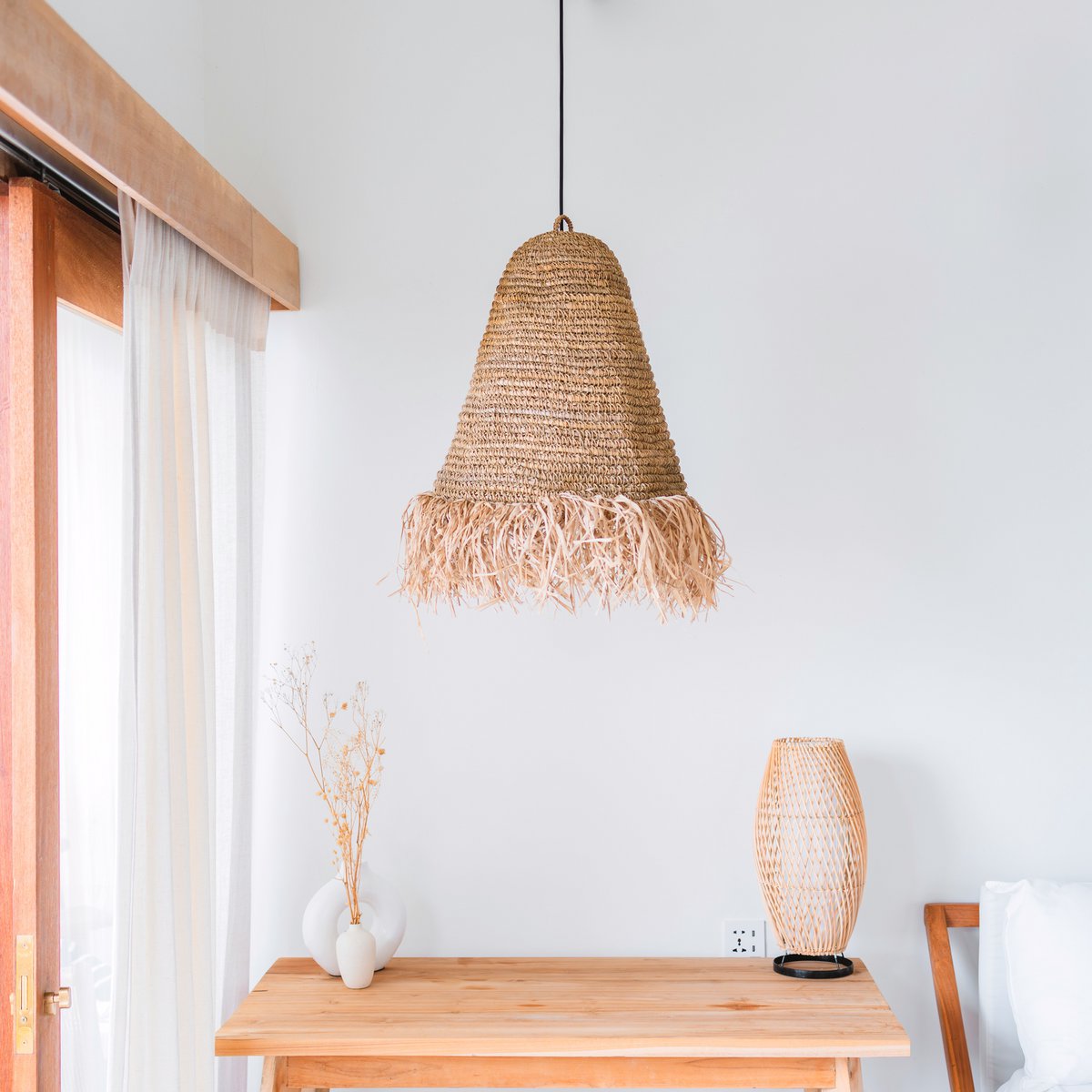 Raffia Boho Lampshade