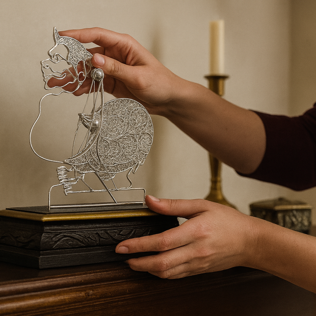 Wayang Semar Table Miniature Silver Plated Copper