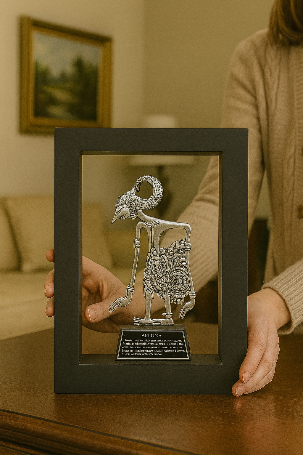 Wayang Frame Souvenir Plaque – Aluminum