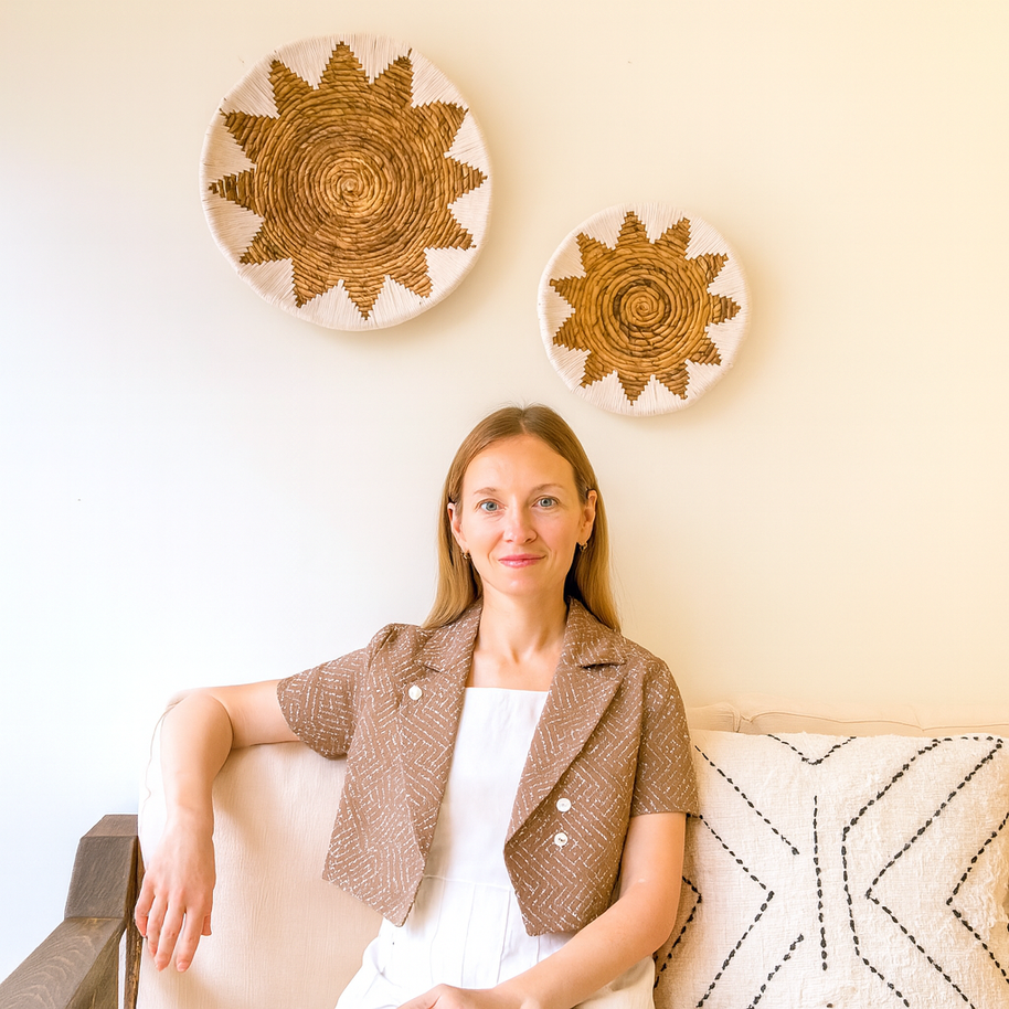 Runder Boho-Wandkorb – Geflochtene Wanddekoration