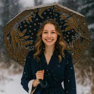 Jumbo-Regenschirm mit Batikmuster