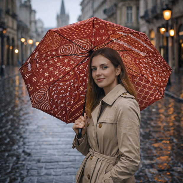Handgefertigter Batik-Regenschirm – Standardgröße, authentisches indonesisches Design