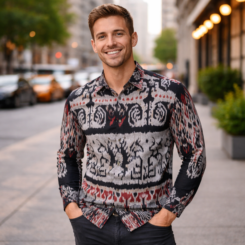 Monna Kleid aus gewebter Baumwolle, handgefertigt