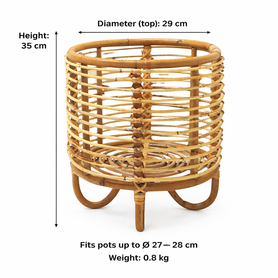 Malang Rattan Plant Stand – Beige