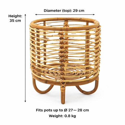 Malang Rattan-Pflanzenständer – Beige