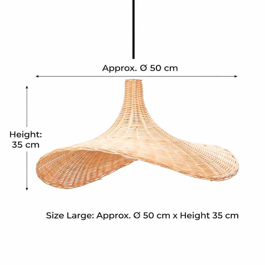Lampenschirm aus Sayan-Rattan – Trichterförmiger Anhänger
