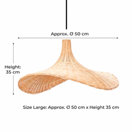 Lampenschirm aus Sayan-Rattan – Trichterförmiger Anhänger