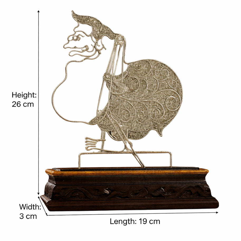 Wayang Semar Table Miniature - Silver-Plated Copper