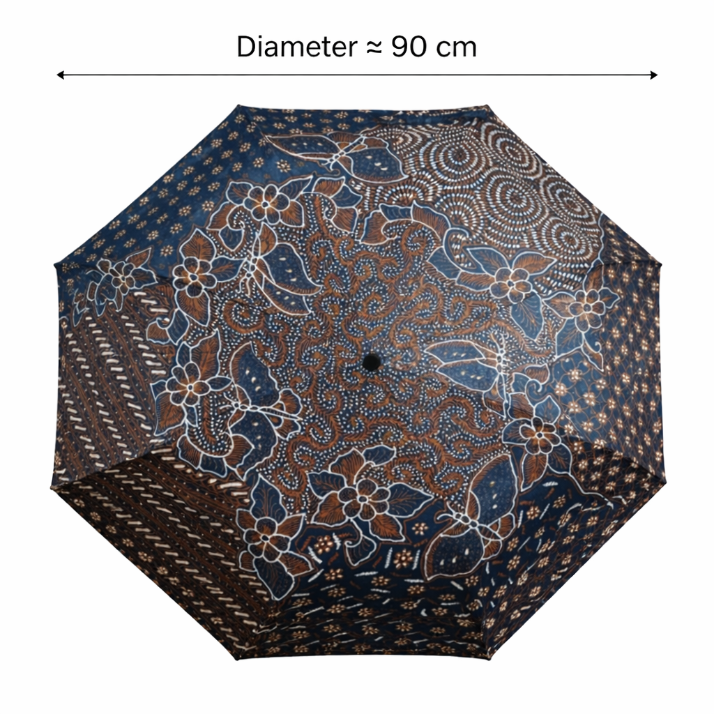 Handgefertigter Batik-Regenschirm – Standardgröße, authentisches indonesisches Design