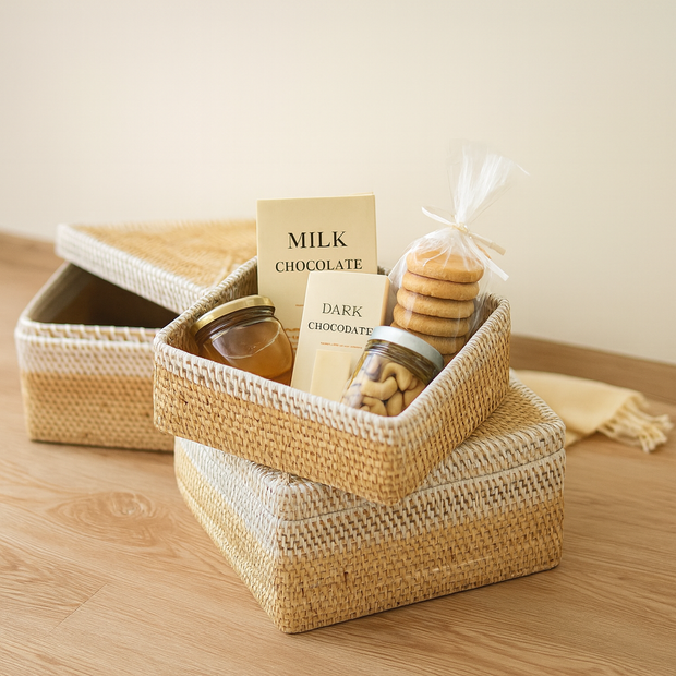 Handwoven Gift Box / Hamper — Eco-Friendly Bamboo Storage Basket
