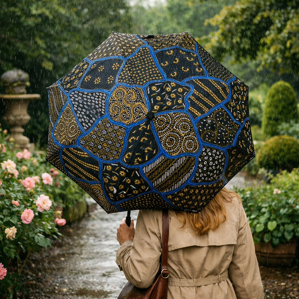 Payung Lipat Lukis Batik – handbemalter Regenschirm