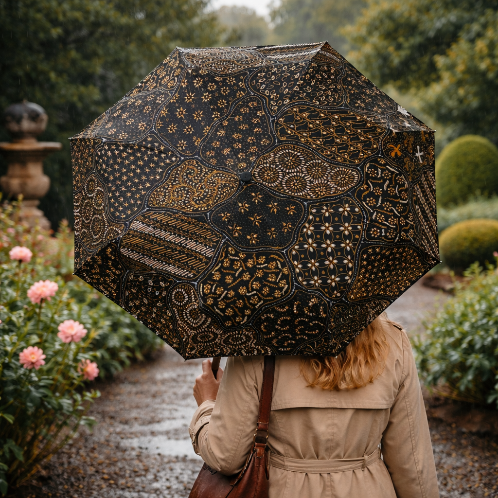 Payung Lipat Lukis Batik – handbemalter Regenschirm