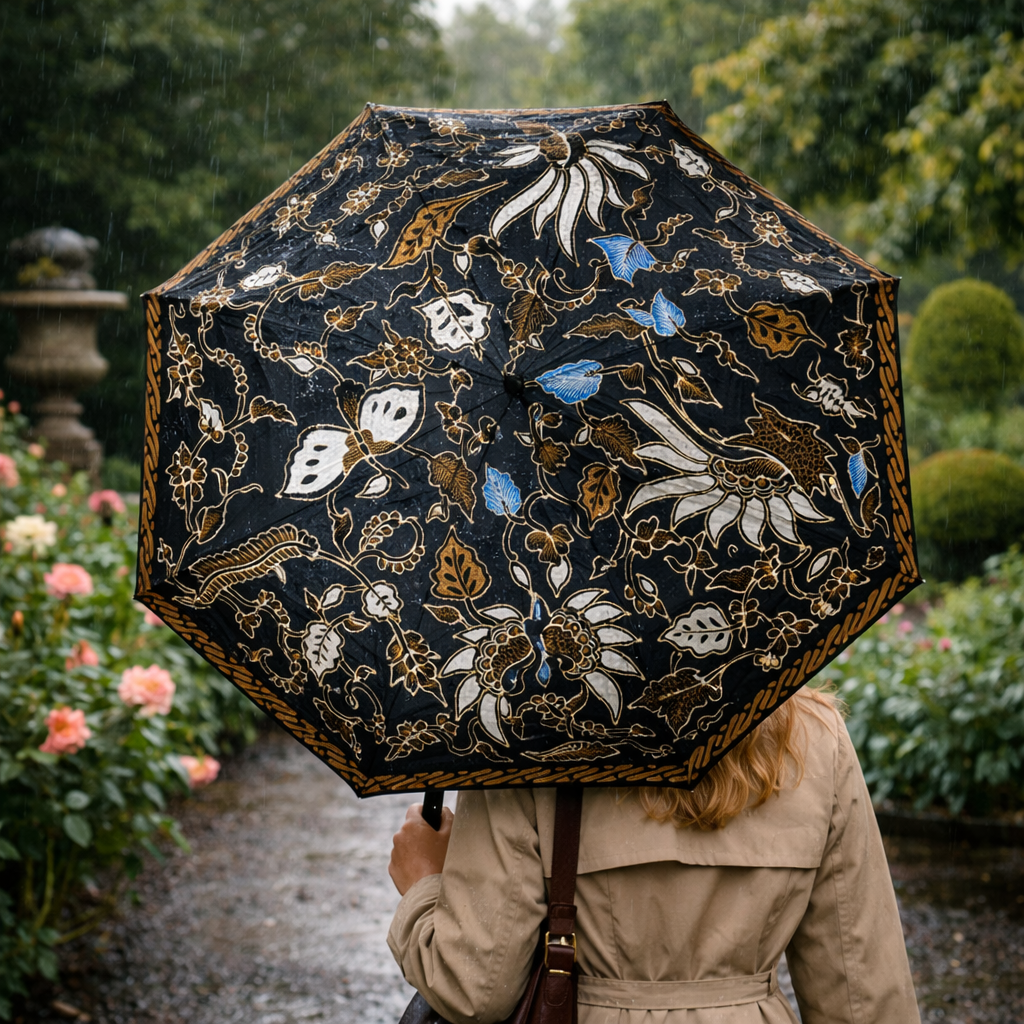 Payung Lipat Lukis Batik – handbemalter Regenschirm