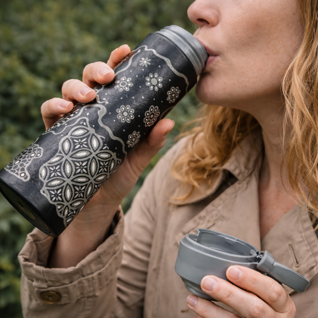 Handbemalte Batikflasche – 400 ml