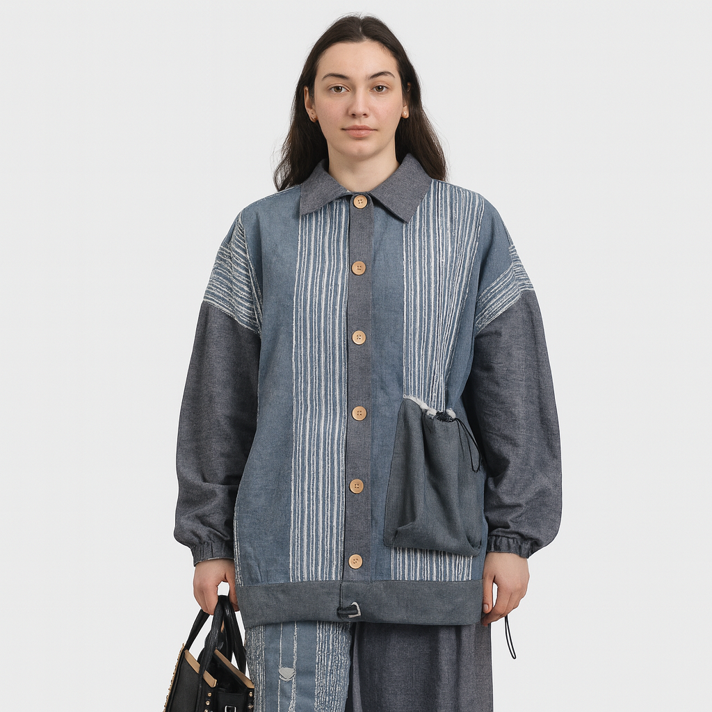 Shea Jacke Grau Blau