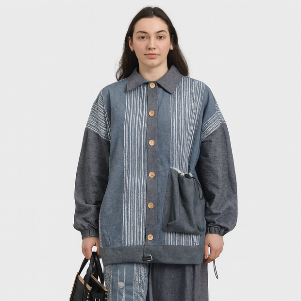 Shea Jacke Grau Blau