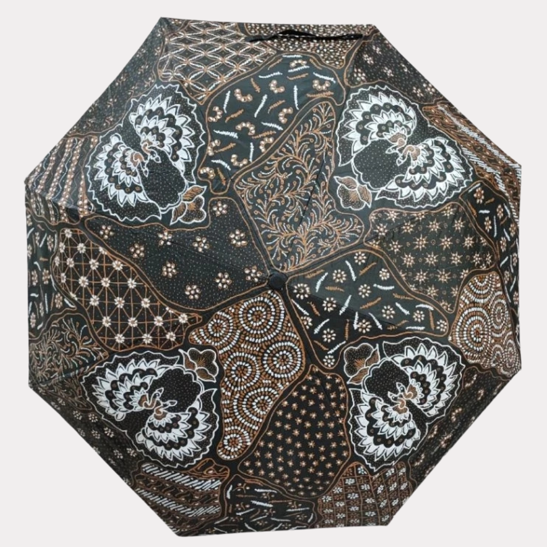 Handgefertigter Batik-Regenschirm – Standardgröße, authentisches indonesisches Design